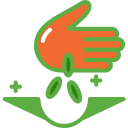 Hand sowing grass seed icon